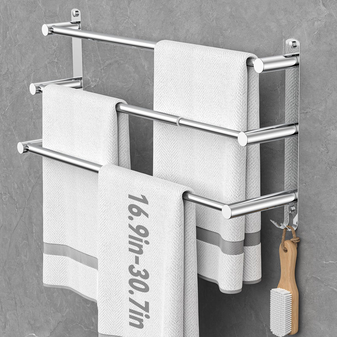 Handtuchhalter Ausziehbar 43-78CM ohne Bohren Edelstahl doppelt handtuchstange Bad Wand kleben badet