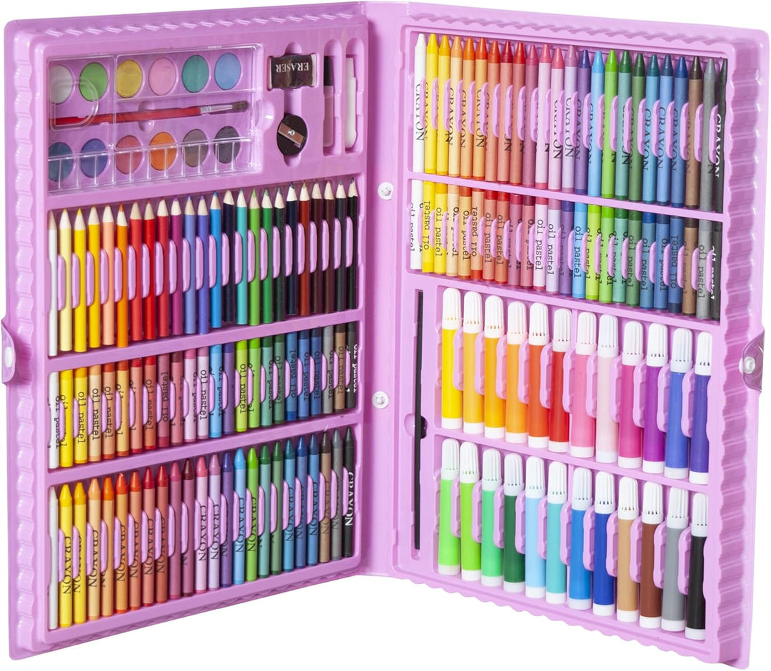 ISO TRADE Komplettes Malset im Koffer für Kinder 168 Einzelteile Mal- und Zeichenzubehör für Anfänge