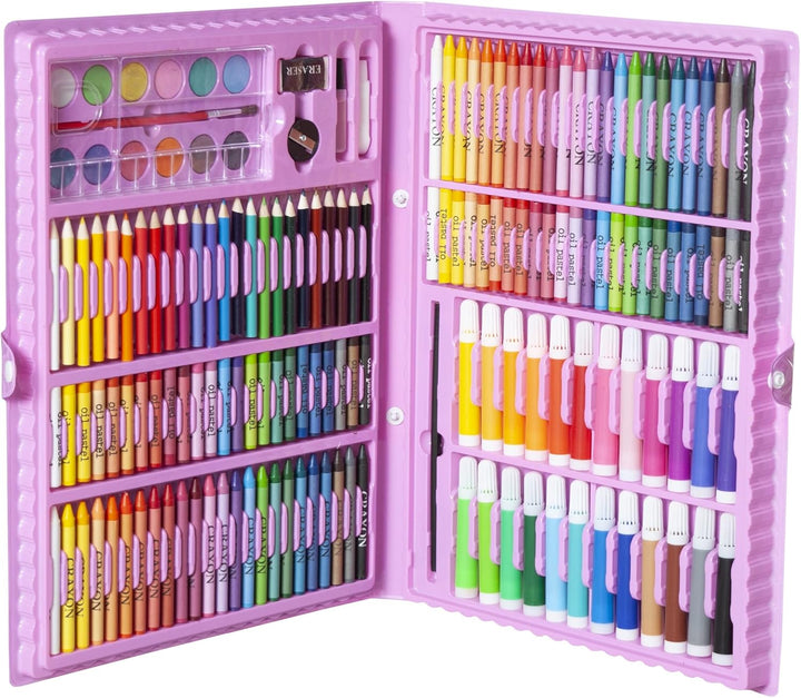 ISO TRADE Komplettes Malset im Koffer für Kinder 168 Einzelteile Mal- und Zeichenzubehör für Anfänge