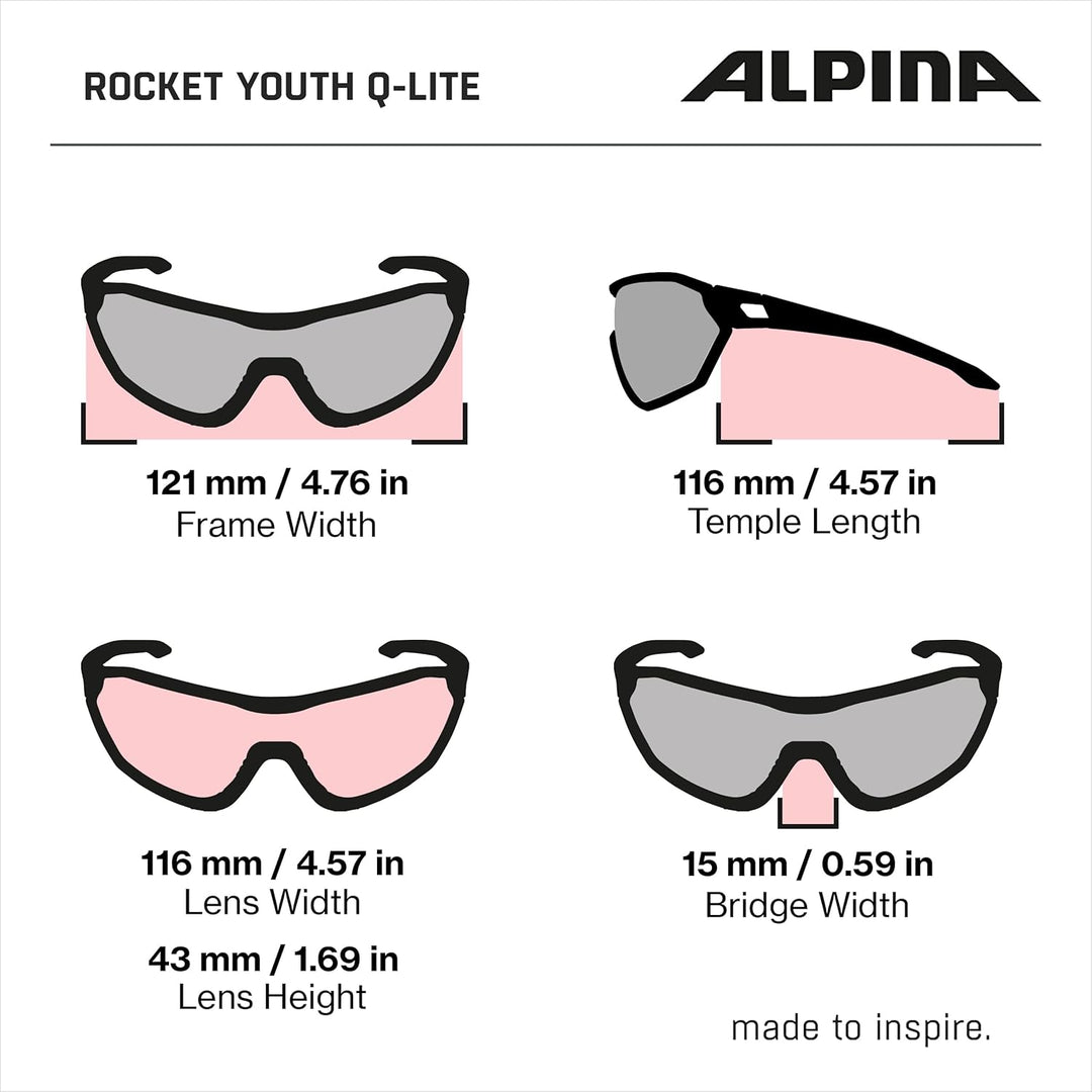 ALPINA ROCKET YOUTH Q-LITE - Verspiegelte, Kontrastverstärkende & Beschlagfreie Sport- & Fahrradbril