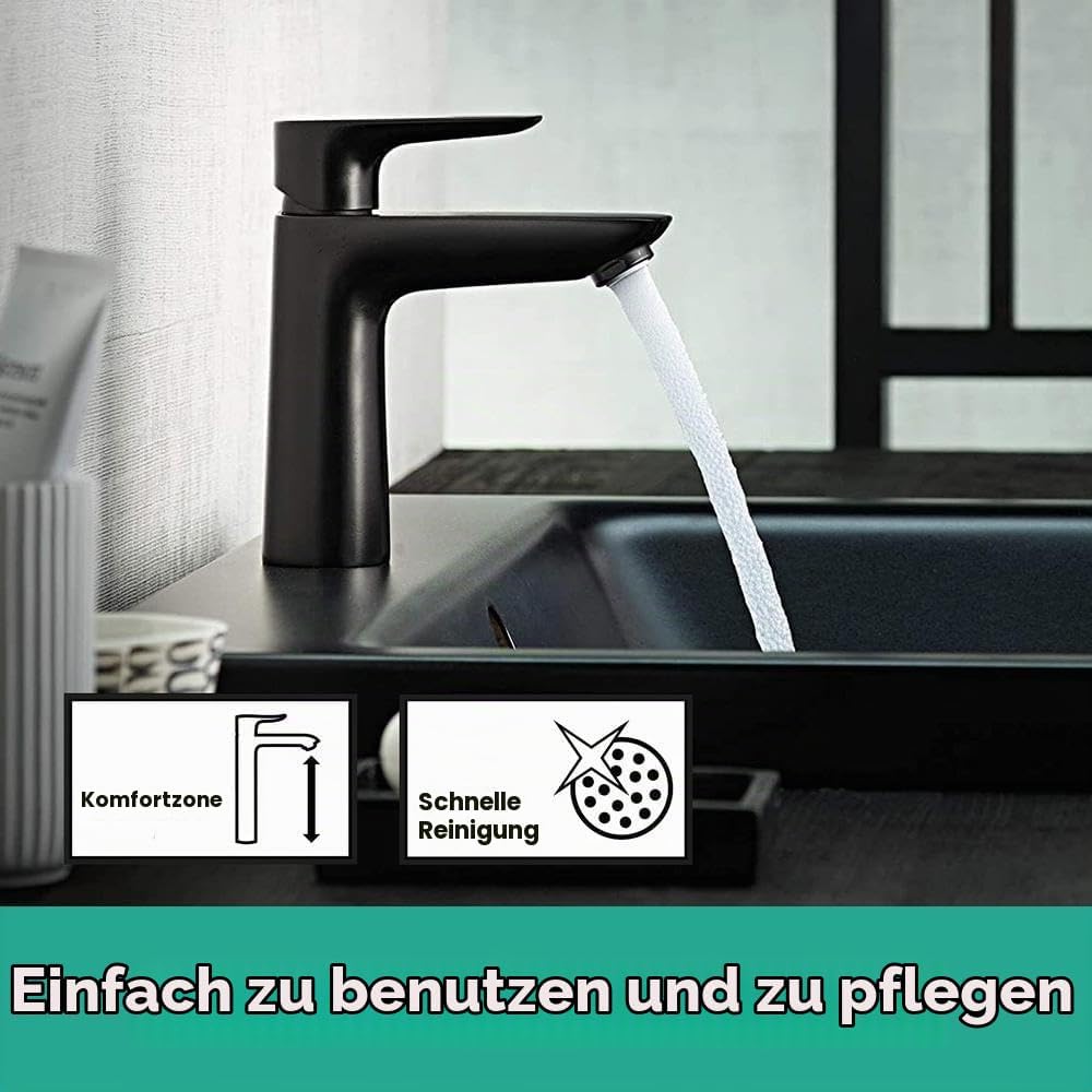 hansgrohe Wasserhahn Talis E CoolStart (Armatur mit Auslauf Höhe 110mm), Einhebel-Waschtischmischer