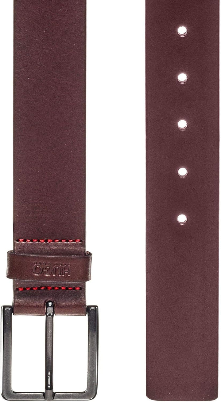 HUGO Herren Gionio Sz40 Gürtel aus italienischem Leder mit Logo-Prägung auf der Schlaufe, Braun (Dun
