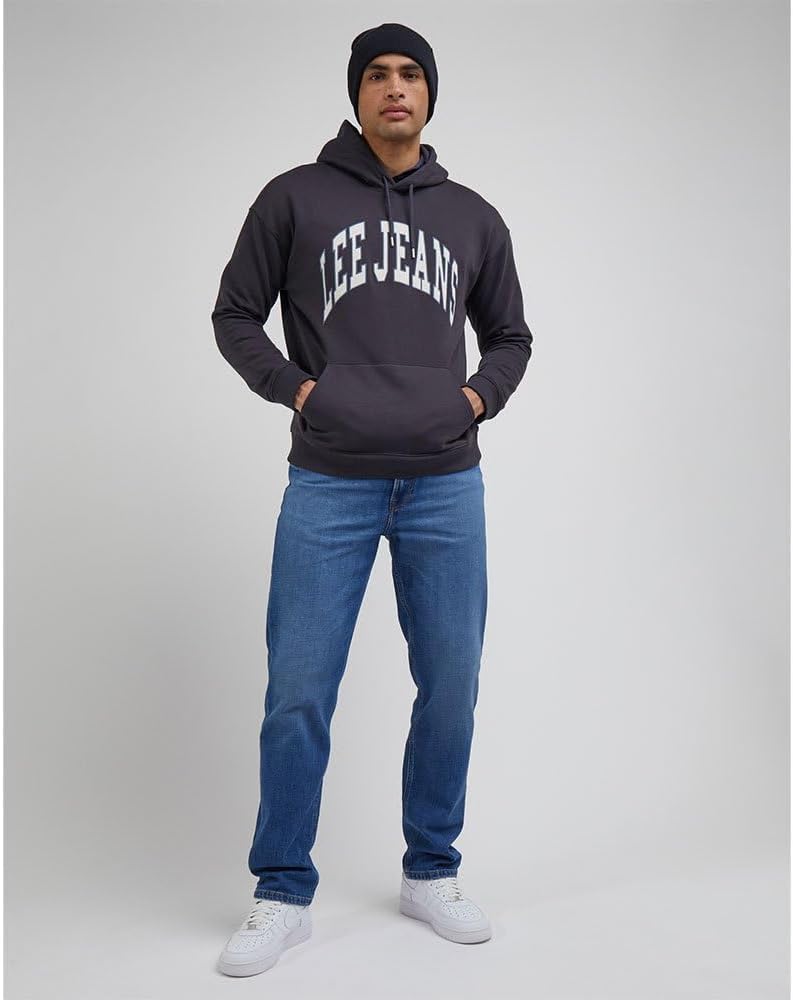 Lee Herren Varsity Hoodie Hooded Sweatshirt XXL Schwarz, XXL Schwarz