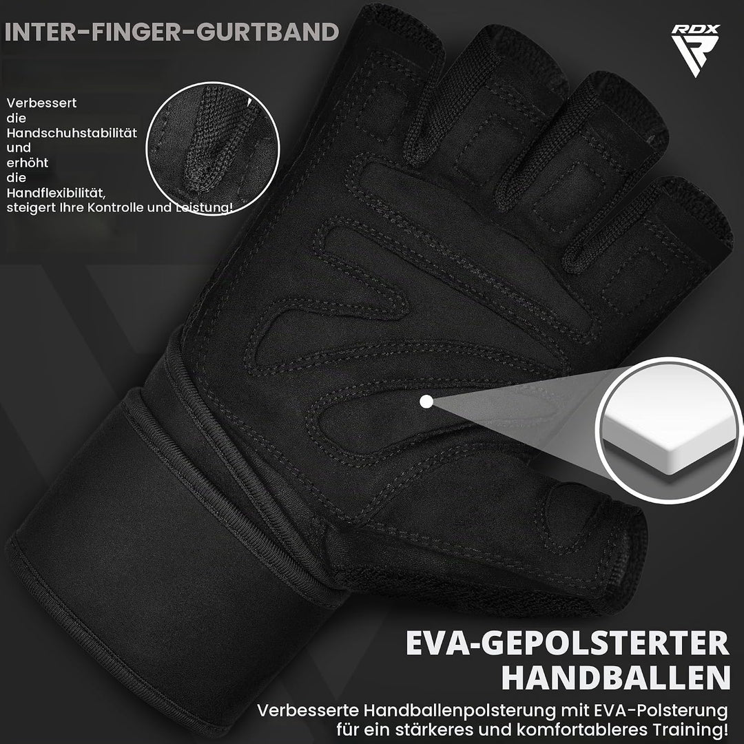 RDX Fitness Handschuhe Herren Damen, Trainingshandschuhe Krafttraining handgelenkschutz für Gewichth