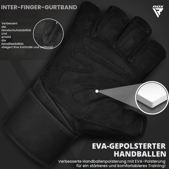 RDX Fitness Handschuhe Herren Damen, Trainingshandschuhe Krafttraining handgelenkschutz für Gewichth