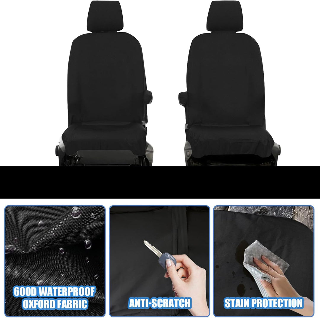 Soekodu Sitzbezüge kompatibel mit Ford Transit Custom 2013-2022 (2 Sitzer), 6er-Set Wasserdichter Vo