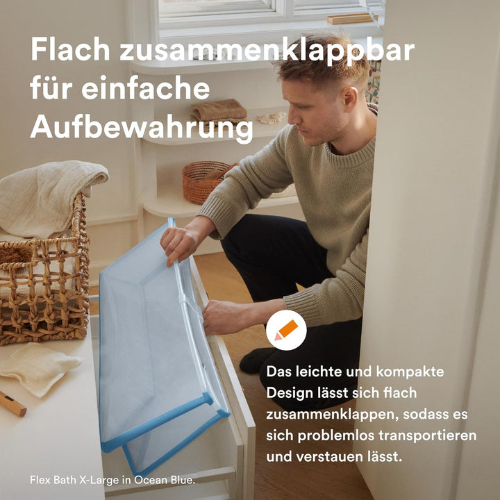 Stokke Flexi Bath X-Large, Sandy Beige faltbare Babybadewanne – leicht, langlebig und einfach zu ver