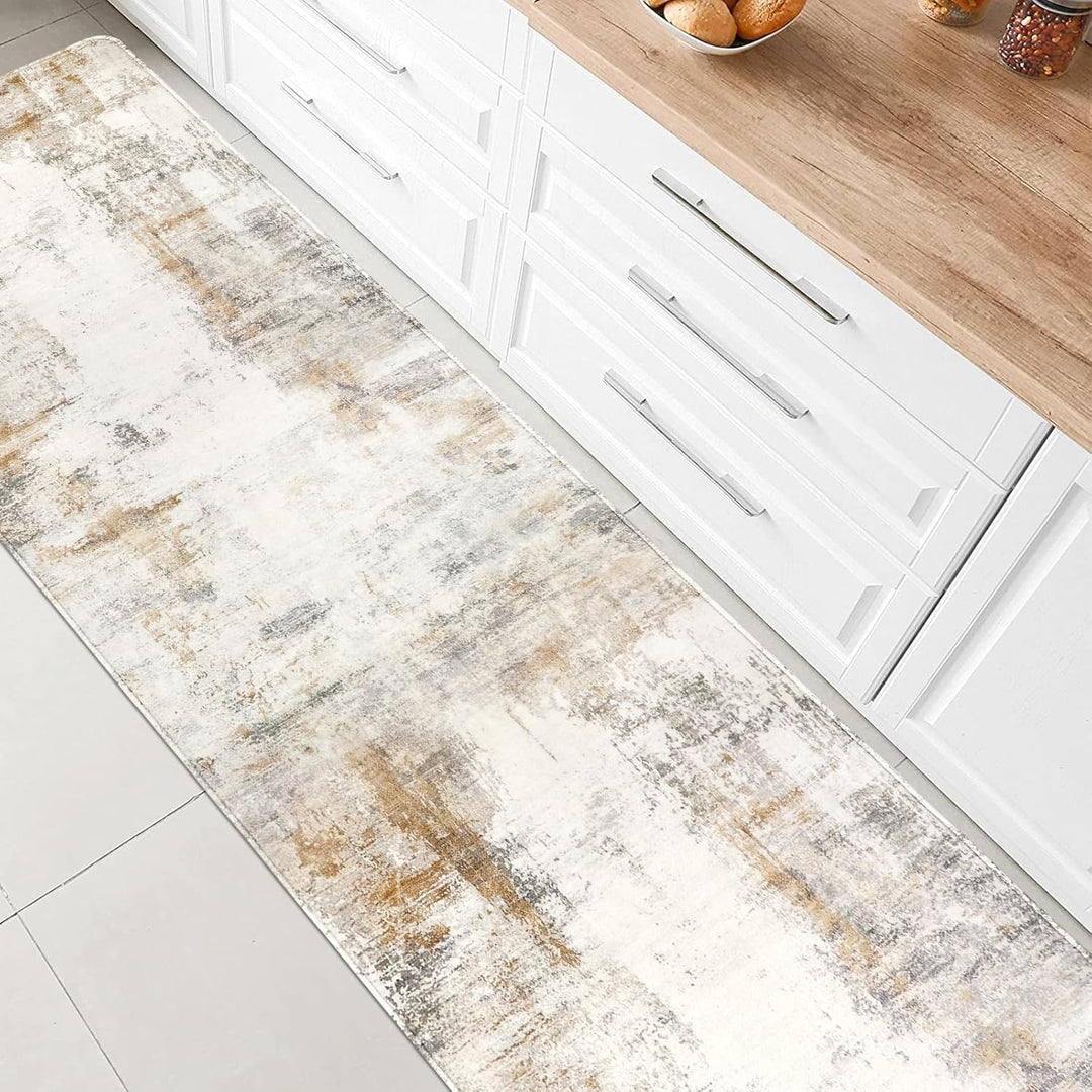 Famibay Teppich Läufer Flur Küche rutschfest Waschbar Teppichläufer Flur Flurteppich Läufer Lang Küc