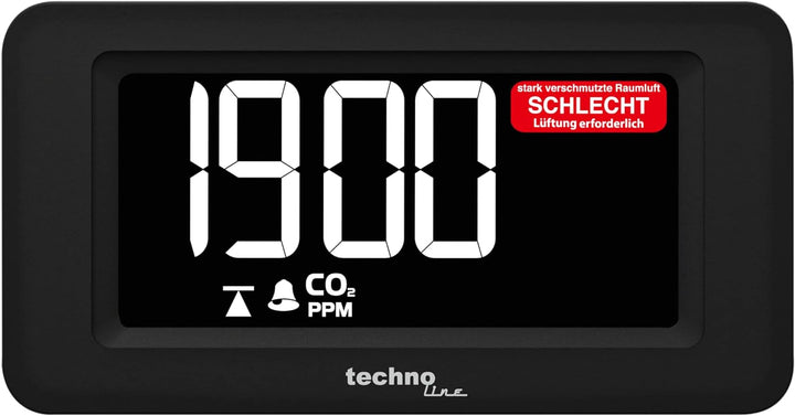technoline WL1022 Co2 Messgerät mit Co2 Ampel, Co2 Alarm, Lüftungsempfehlung WL1022 Single, WL1022 S