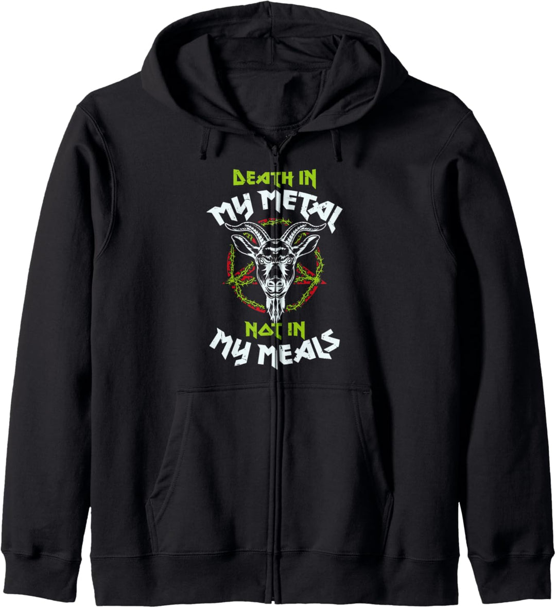 Veganes Metall-T-Shirt "Death In My Metal Not In My Meals" Kapuzenjacke