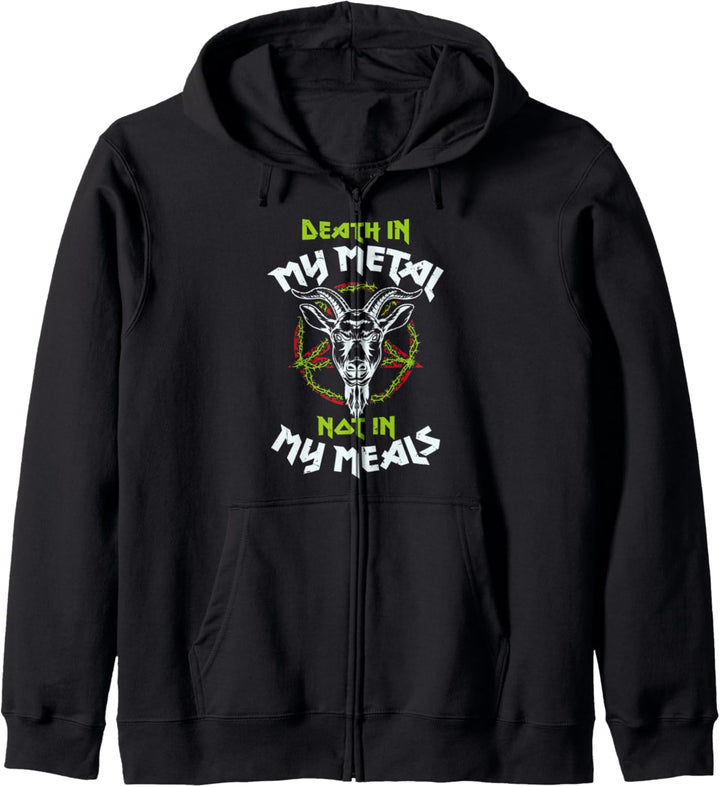 Veganes Metall-T-Shirt "Death In My Metal Not In My Meals" Kapuzenjacke