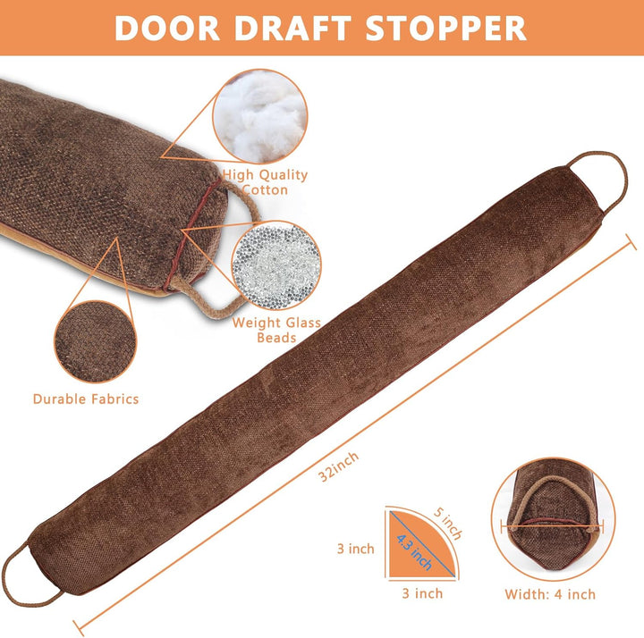 Schwerer Türzugstopper, 82 cm Zugluftstopper für Fenster Dreieck unter der Tür Zugluftstopper Geräus
