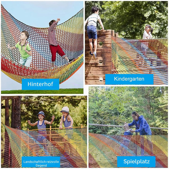 MENAYODA Kletternetz Spielplatz, Schwerlast Doppellagiges Schutznetz Kinder Klettergerüst Schaukel,
