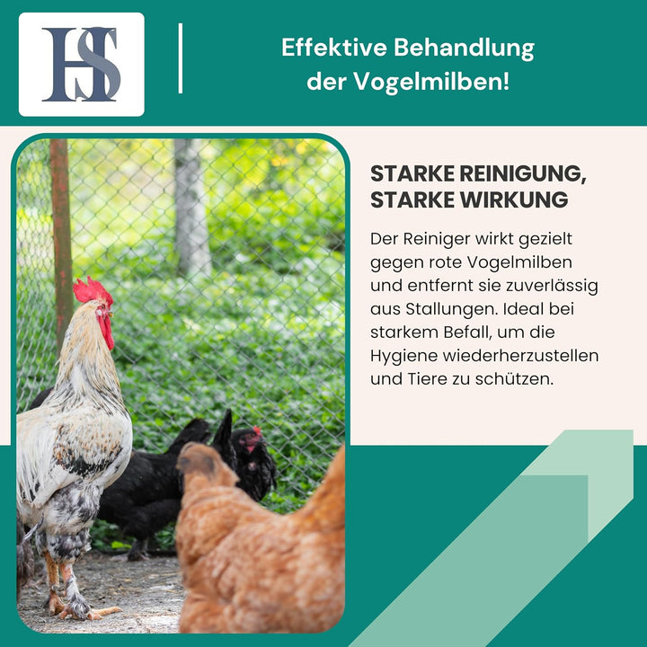H&S HS Miteless 1000ml- Stallreinger zum Einsatz bei der roten Vogelmilbe