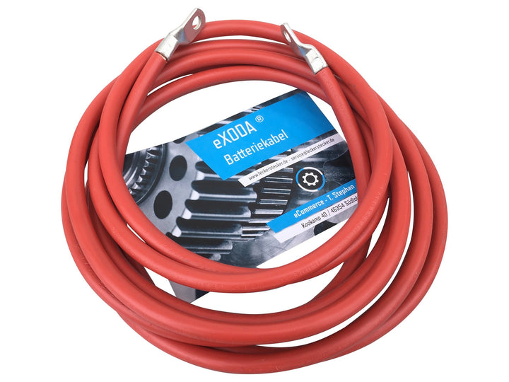 Exoda Batteriekabel 25 mm² 200cm M8 Rot für Auto Boot Motorrad PVC 70 Grad | Batteriekabel, 25 mm²,