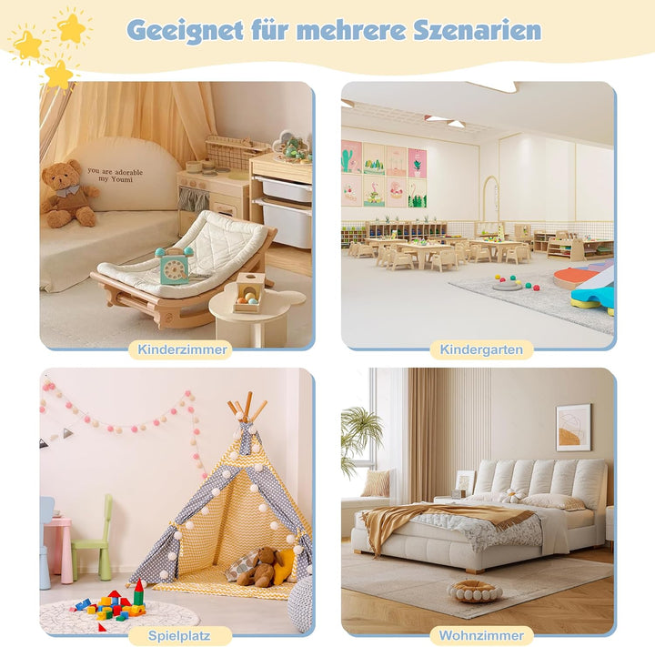 KEEPREAPER Kleiderständer Kinder Garderobenständer mit Ablagen, Spiegel und Haken Kleiderstange Gard