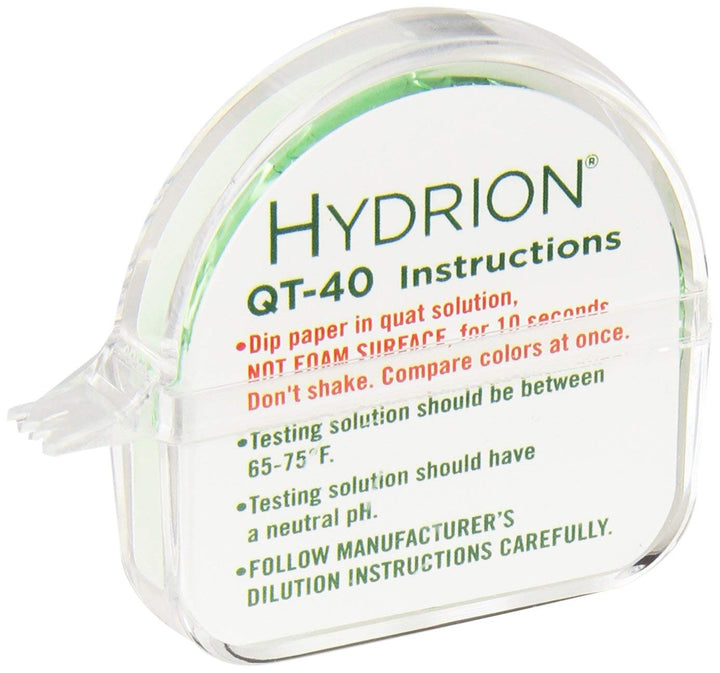 Hydrion QT-40 Quaternäres Desinfektionsmittel-Testband, 4,6 m Rolle, Quat-Farbdiagramm, 0-500 ppm Re