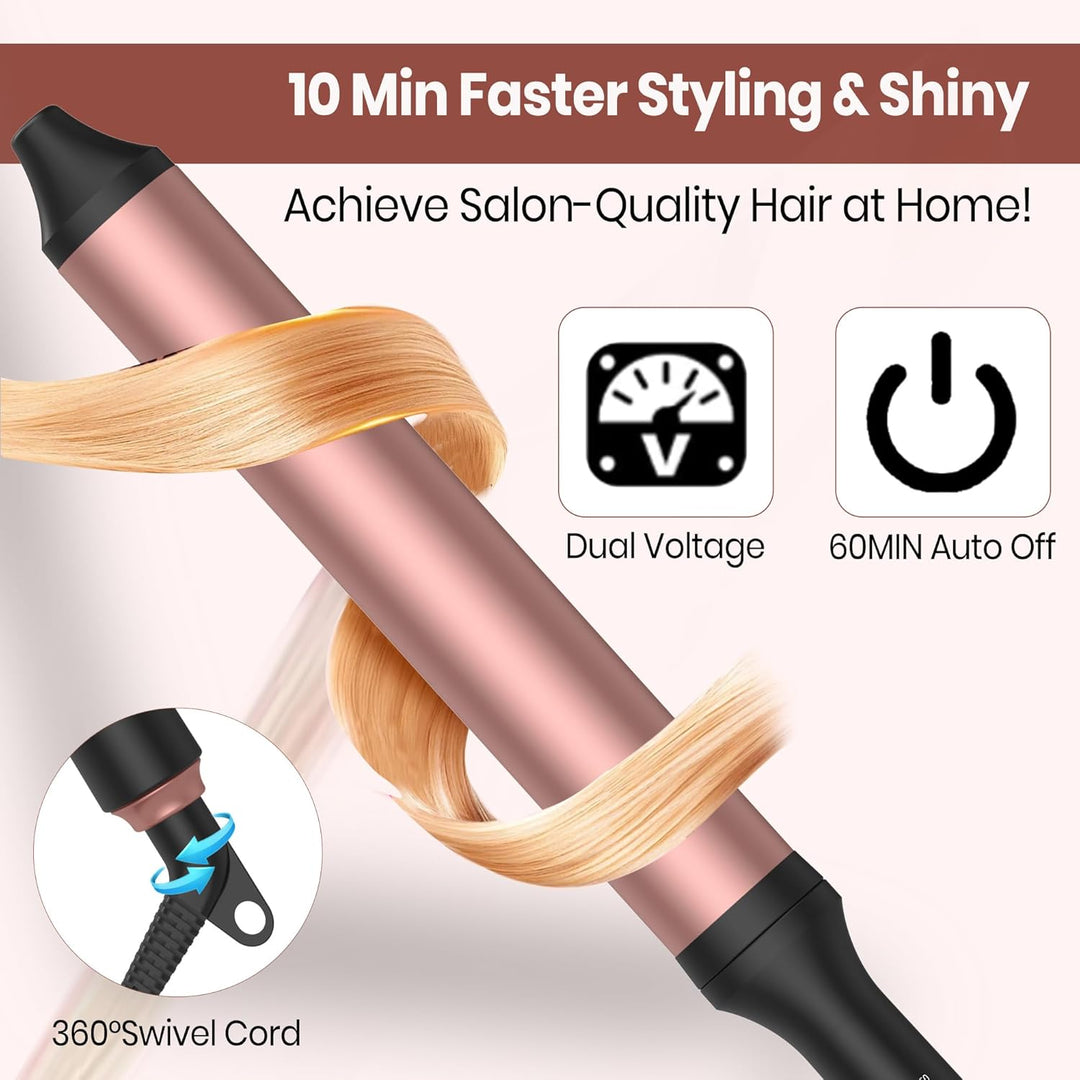 36mm dünner Lockenstab, enge Locken, 110-230 °C für alle Haartypen, Turmalin-Keramikkörper, 30-Sekun