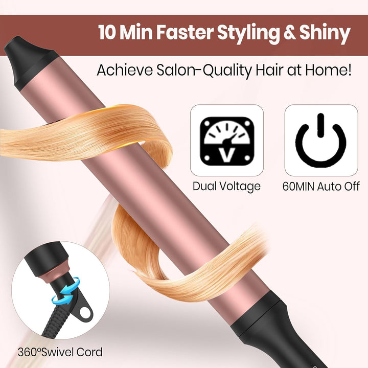 36mm dünner Lockenstab, enge Locken, 110-230 °C für alle Haartypen, Turmalin-Keramikkörper, 30-Sekun