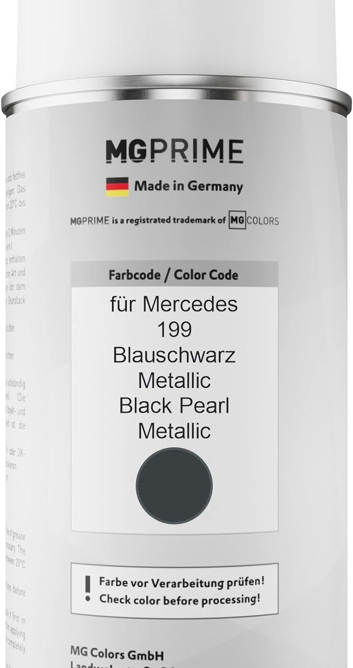 MG PRIME Autolack 2K Spraydosen Set für Mercedes 199 Blauschwarz Metallic/Black Pearl Metallic Basis