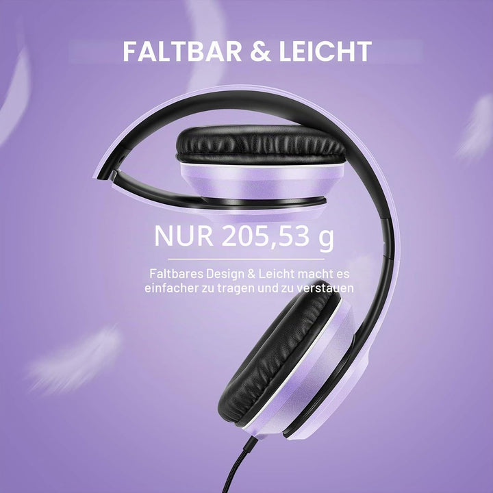 LORELEI X8 Over-Ear-Kopfhörer mit Mikrofon mit 1,45 m verwicklungsfreier Nylonschnur und 3,5-mm-Stec