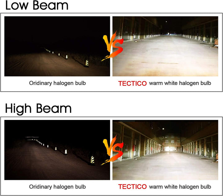 TECTICO H15 Halogen Birne 12V 15/55W Warmweiss +130% Ultra Heller Tagfahrlicht Fernlicht Abblendlich