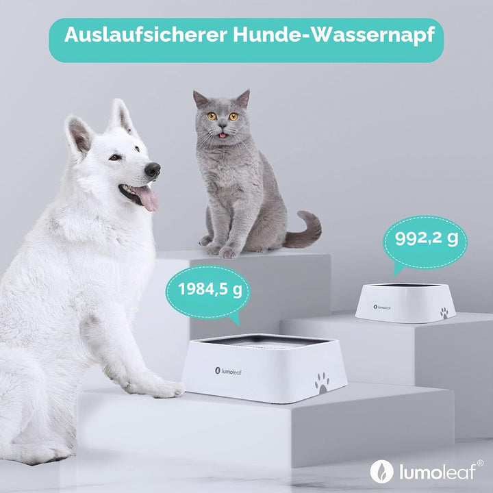 LumoLeaf Wassernapf für Hunde, 2L, Anti-Schwapp Fressnapf Hund Unterwegs mit Kohlefilter, Hundenapf