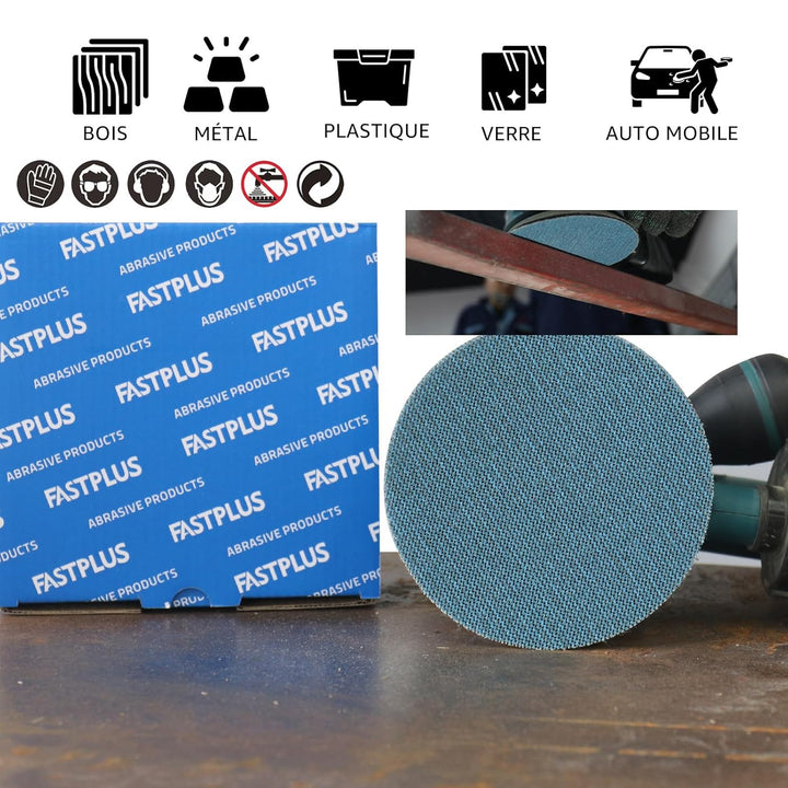 Schleifgitter 125mm Klett 120 Körnung Schleifpapier Rund Netz Blaues Keramik Netzschleifpapier 40 St