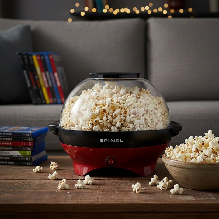 SPINEL Popcornmaschine, Popcorn maschine mit Zucker, Öl, Butter, Fassungsvermögen 5,5 l, Antihaftbes