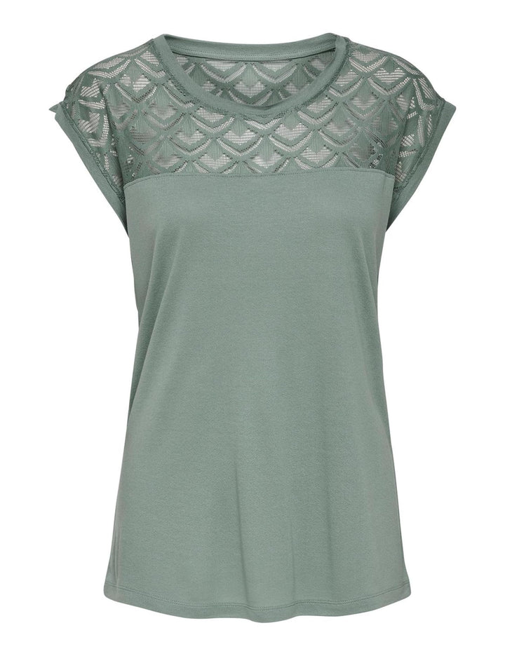 ONLY Damen Onlnicole Life S/S Mix Top Noos JRS T-Shirt S Grün, S Grün