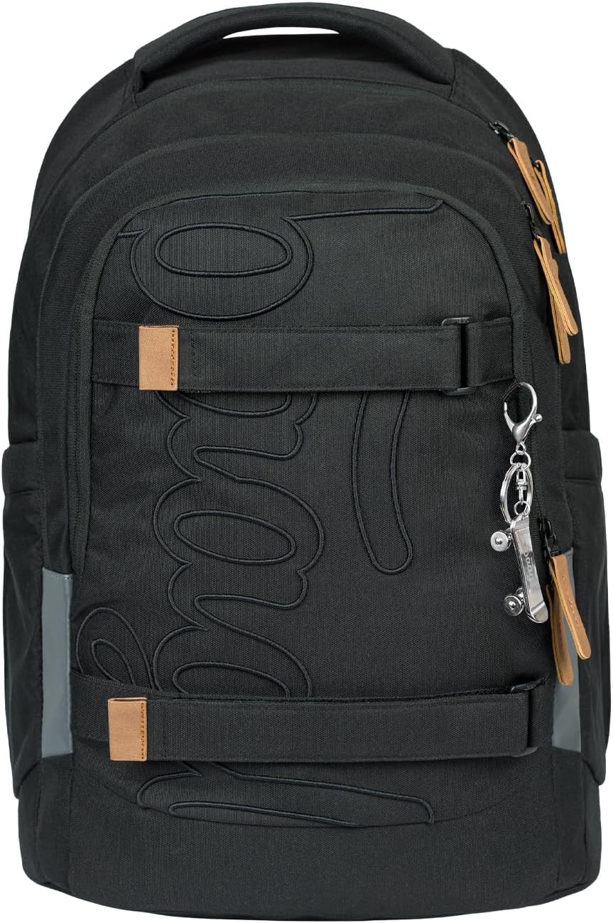 Baagl Schulrucksack Set Jungen Mädchen Teenager 3 Teilig, Skateboard Rucksack Skate MAX, Schultasche
