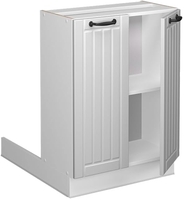 Vicco Kücheninsel Fame-Line, Weiss Landhaus/Weiss, 60 cm ohne Arbeitsplatte Weiss Landhaus Regalinse
