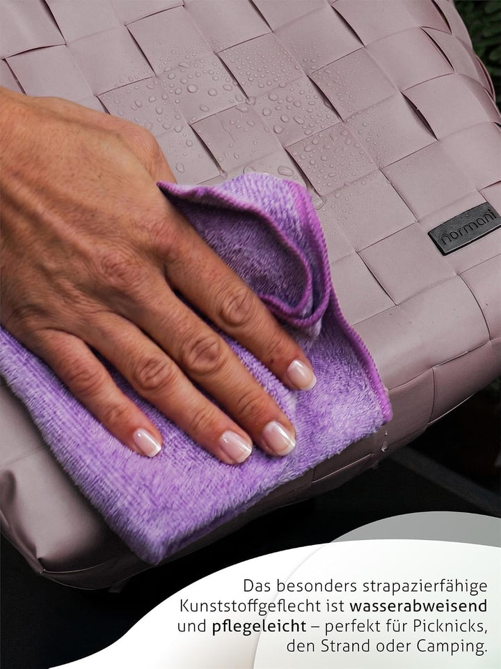 Einkaufstasche geflochten mit Henkeln - Tragetasche extra robust Farbe Dusty Pink Dusty Pink Onesize