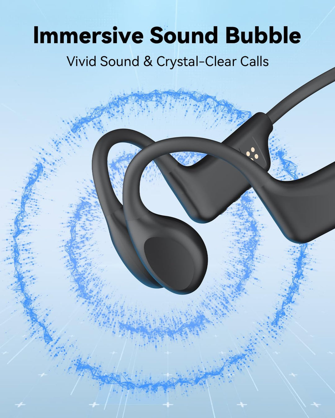 MONODEAL Knochenschall Kopfhörer Schwimmen Bluetooth 6.0 IPX8 Unterwasser 32G MP3 Open-Ear Bone Cond