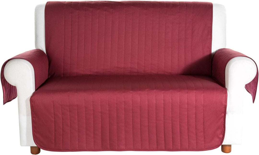 Caleffi Sofaüberwurf für 3-Sitzer, zweifarbig, Bordeaux, aus Baumwolle, 78232
