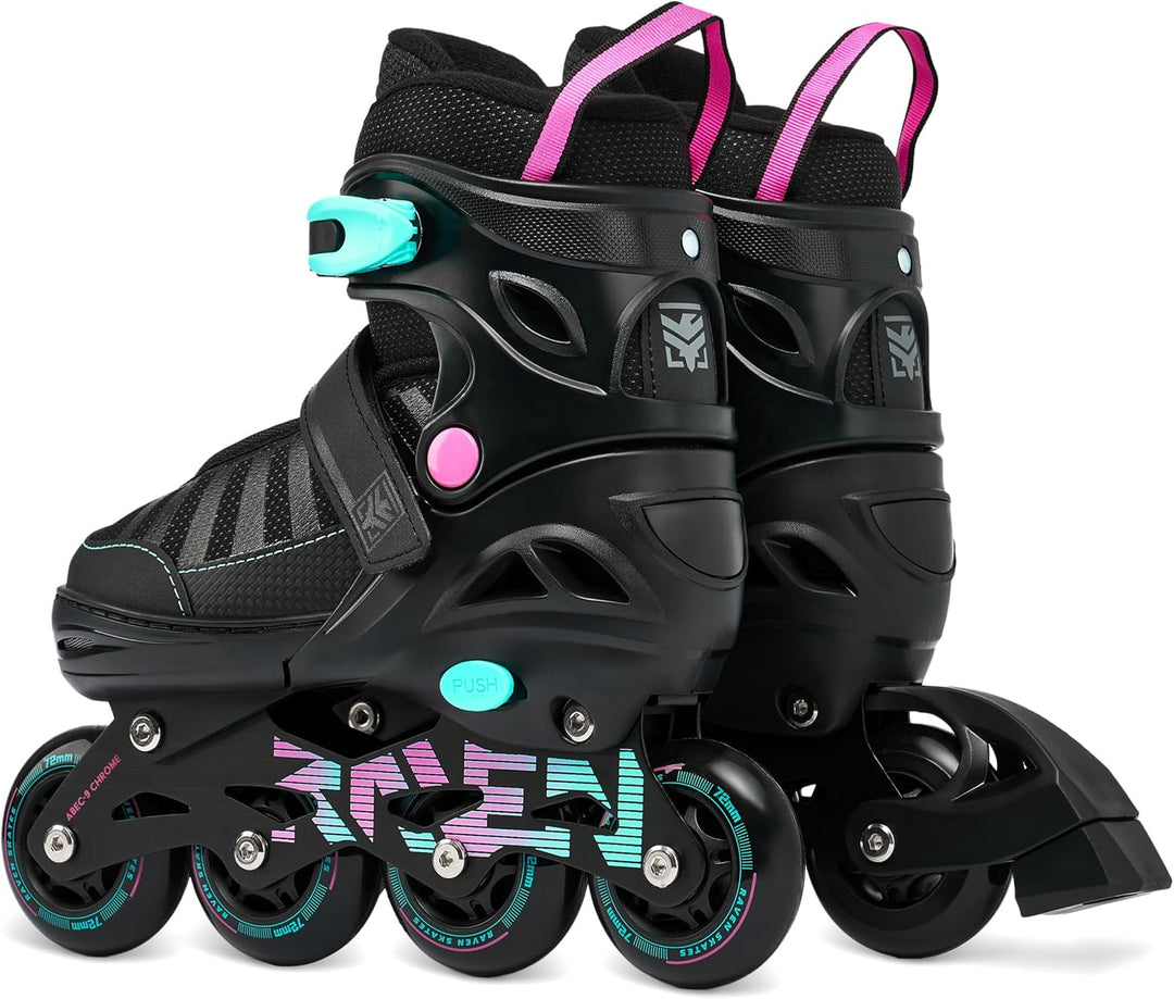 RAVEN Inline Skates Inliner für Kinder und Erwachsene OPTIONAL 2in1 mit Schlittschuhen verstellbar O