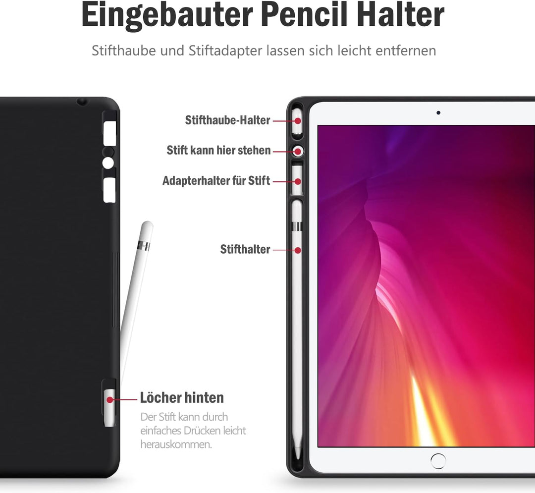 Antbox iPad 9.7 Zoll 2018/2017 Hülle mit Apple Pencil Halter Auto Schlaf/Wach Funktion PU Ledertasch