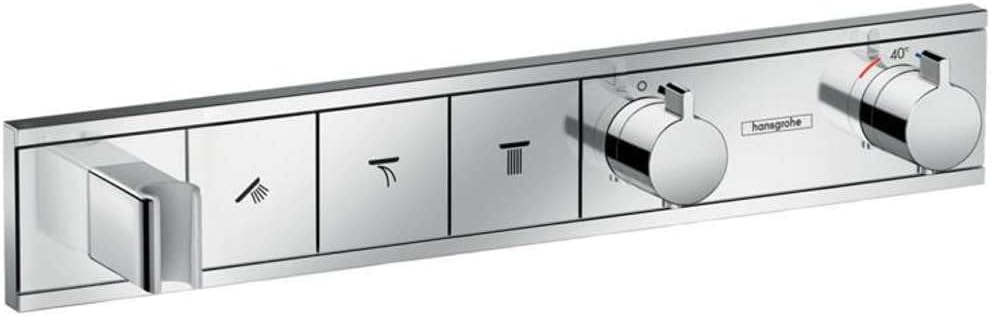 Hansgrohe Thermostat Unterputz rainSelect Fertigset 3 Verbraucher Chrom, 15356000