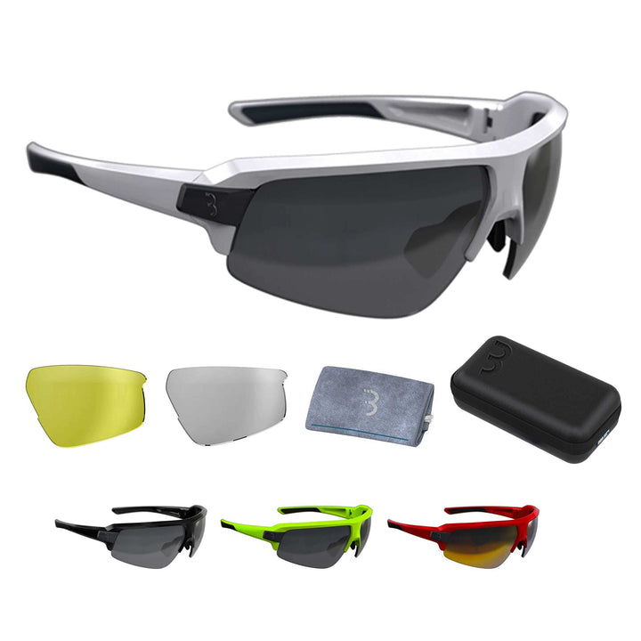 BBB Cycling Fahrradbrille Herren und Damen Sportbrille Sonnenbrille Radsport mit drei Wechselgläsern