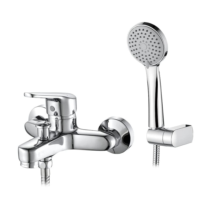 Ibergrif Roma - Einhand Badewannenarmatur Set, Wannenbatterie mit Duschkopf, Duschkopfhalter, und Br