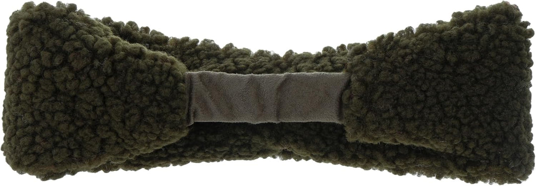 Seeberger Teddy Fur Stirnband Headband Ohrenschutz Ohrenwärmer 1 stück (1er Pack) Oliv/Blatt für mic