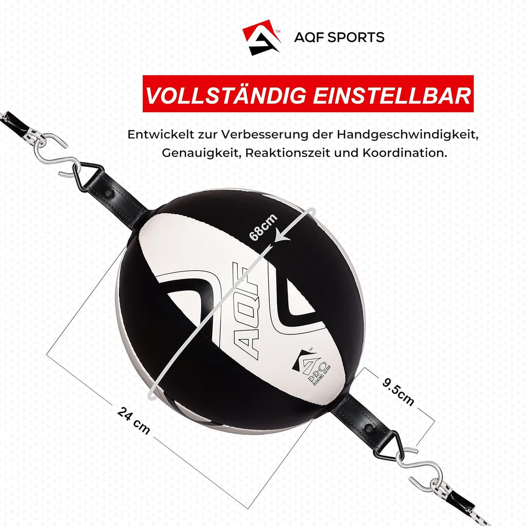 AQF Boxen Doppelendball Rex Leder Boxbirne Set MMA Punchingball Erwachsene Training Speedball Set Bl