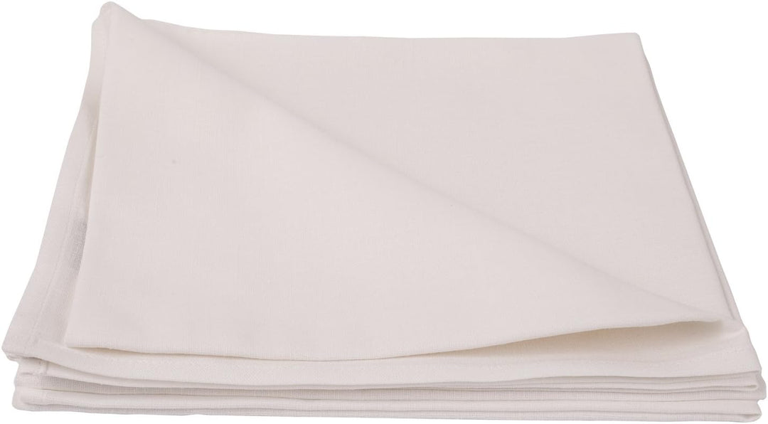 LinenMe Set 12 Servietten Weiss Leinen Baumwolle Lucia 0020312