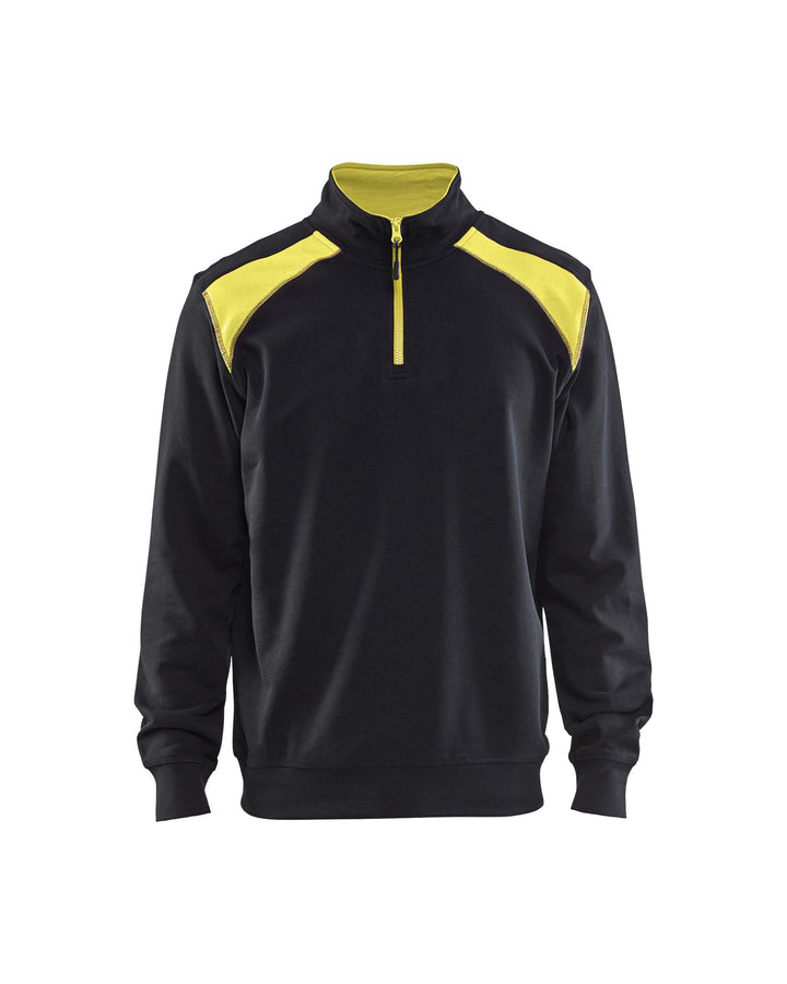 Blaklader 335311589933M Sweater mit Half-Zip 2-Farbig, Schwarz/Gelb, Grösse M Schwarz/Gelb M, Schwar