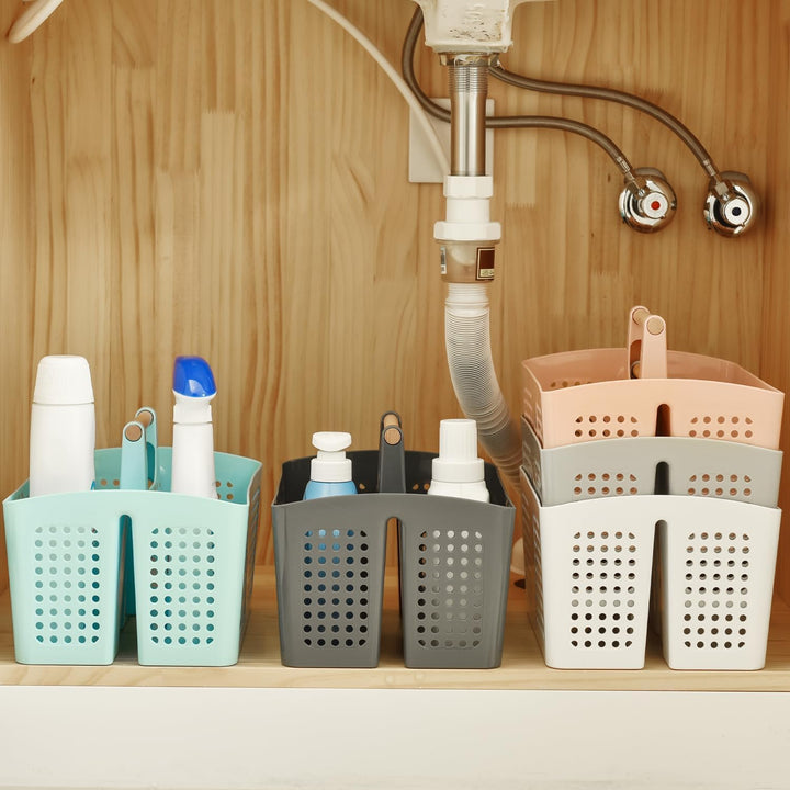 VITEVER Portable Dusche Caddy Korb mit Fächern, Kunststoff geteilt Reinigung Caddy Organizer Storage