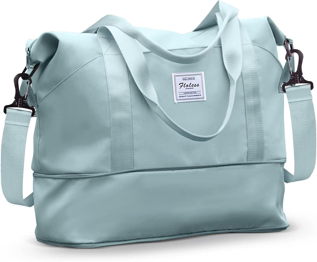 Reisetasche Damen Sporttasche mit Kulturbeutel 40x20x25 Ryanair Handgepäck Tasche Weekender Bag Schw