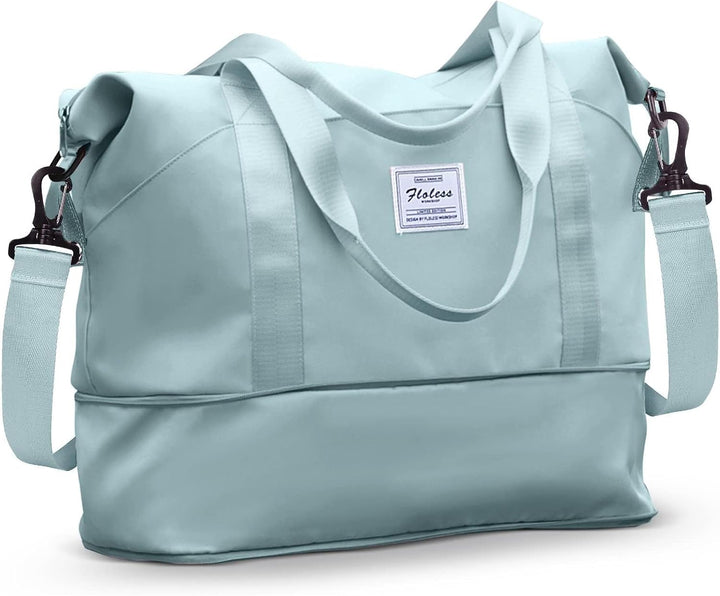 Reisetasche Damen Sporttasche mit Kulturbeutel 40x20x25 Ryanair Handgepäck Tasche Weekender Bag Schw