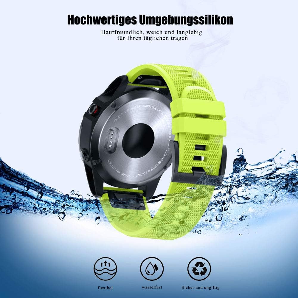 ANBEST Kompatibel mit Fenix 5X/Fenix 5X Plus/Fenix 6X Armband mit Schnell Freisetzung Funktion 26mm