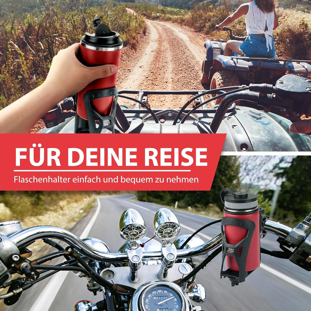 KEMIMOTO Fahrrad Flaschenhalter, Getränkehalter Fahrrad, Trinkflaschenhalter mit 1.5-4cm Metallklemm