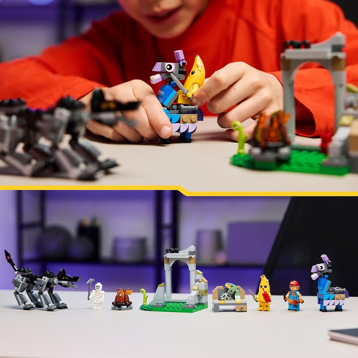 LEGO Fortnite Das Lager von Schali und der Zündkerzenkünstlerin Gaming Spielzeug - Vorratslama und W
